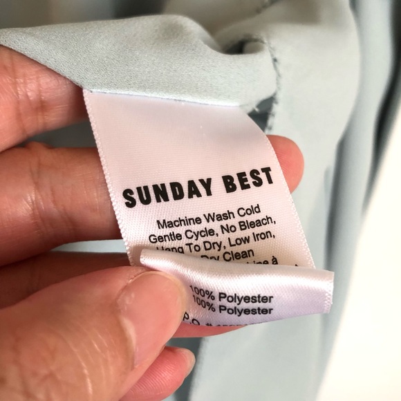 Aritzia Sunday Best Savoy Light Blue Ruffle Flounce Wrap Dress Size 4 - Picture 10 of 12